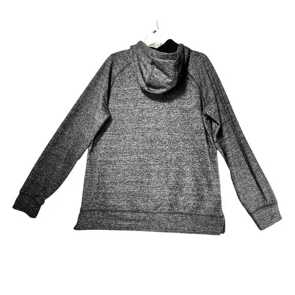 01.Algo Performance Gray Heather Hoodie Pullover Sweatshirt Zip Pocket Med - Picture 2 of 12